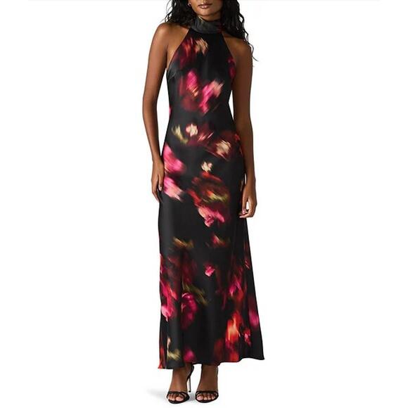 STEVE MADDEN Dresses & Skirts - NEW STEVE MADDEN lara satin high neck sleeveless maxi dress in blurry floral